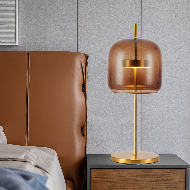 Modern Bedside LED Glass Lamp