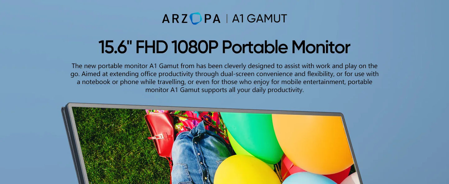 ARZOPA 15.6'' FHD 1080P Portable Monitor