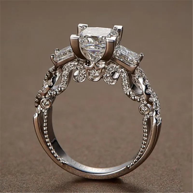 Vintage Princess Cut Lab Diamond Ring