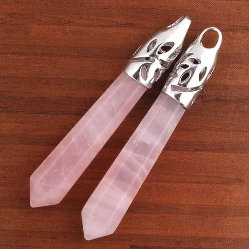 Healing Rose Quartz Prism Pendant