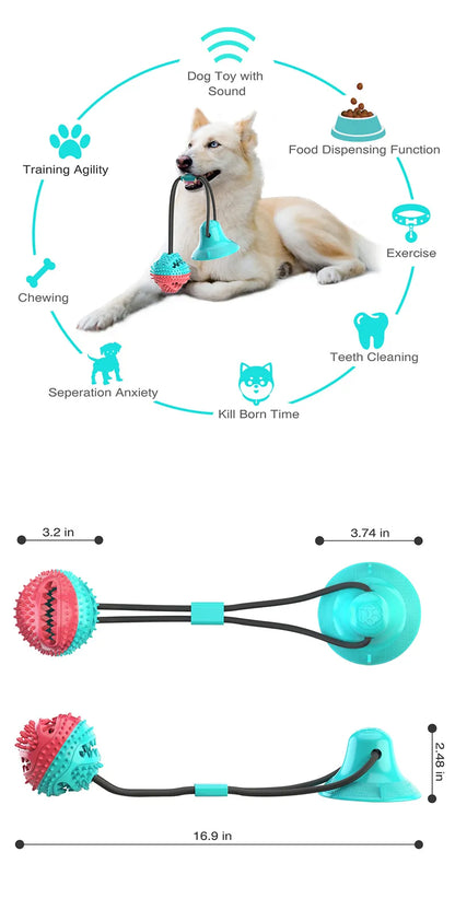 Large Dog Suction Cup Ball & Ropes Toy