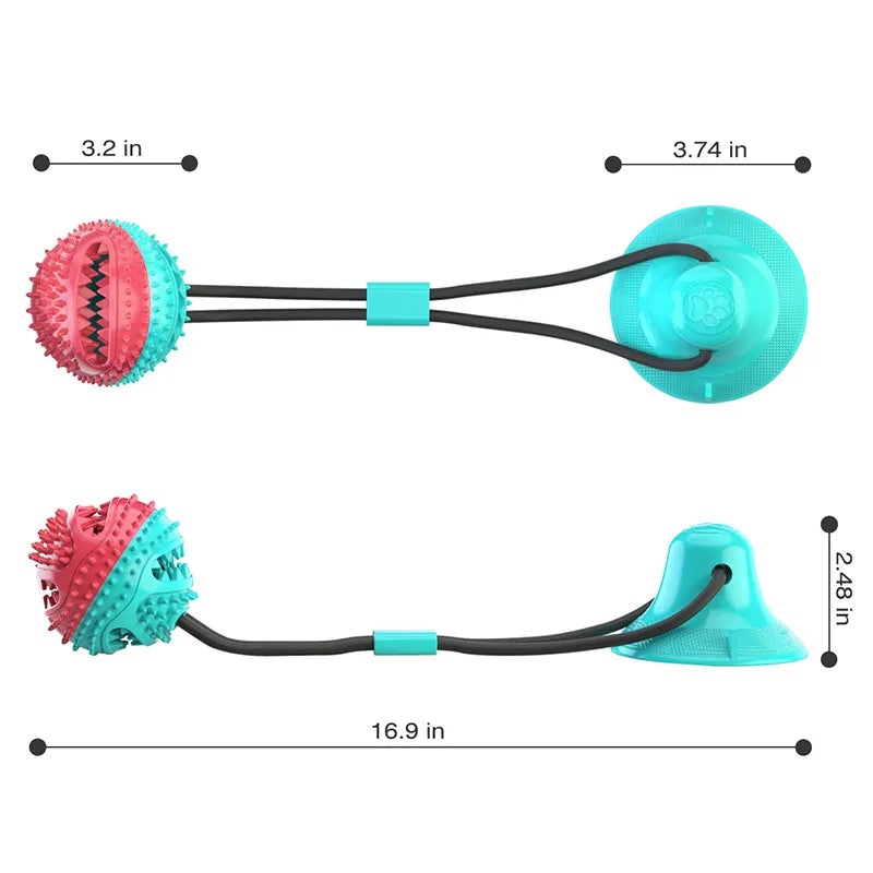 Large Dog Suction Cup Ball & Ropes Toy